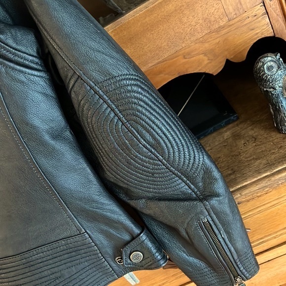 ππ₯Womenβs Genuine Harley-Davidson Bezel Collar Black Leather Jacketππ₯π - Picture 10 of 17